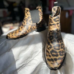Joules Waterproof Chelsea Rain Boots - Leopard NWOT